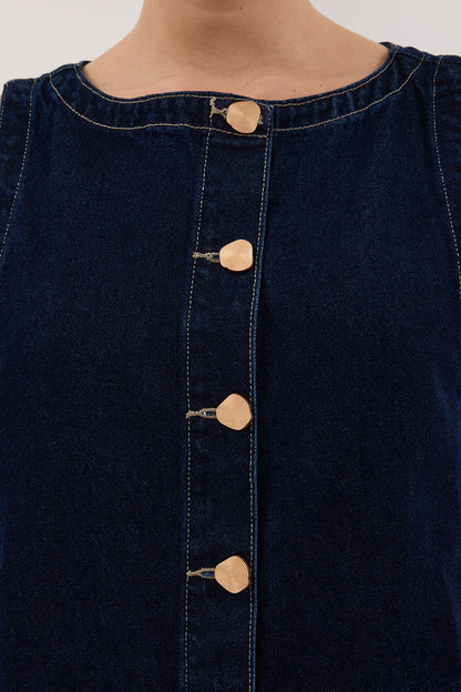 SHERI INDIGO DENIM MINI DRESS