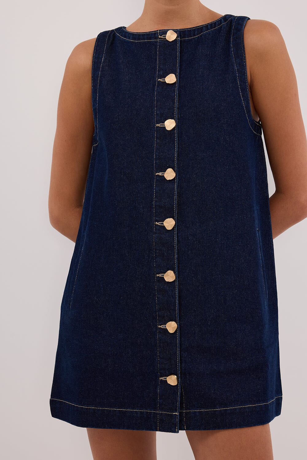 SHERI INDIGO DENIM MINI DRESS