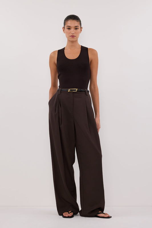 DEVIN BITTER CHOC RACER KNIT TANK