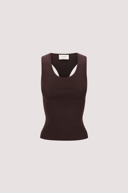 DEVIN BITTER CHOC RACER KNIT TANK