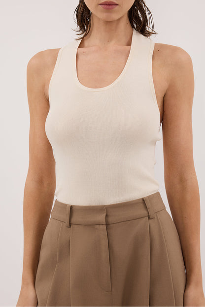 DEVIN CREAM RACER KNIT TANK