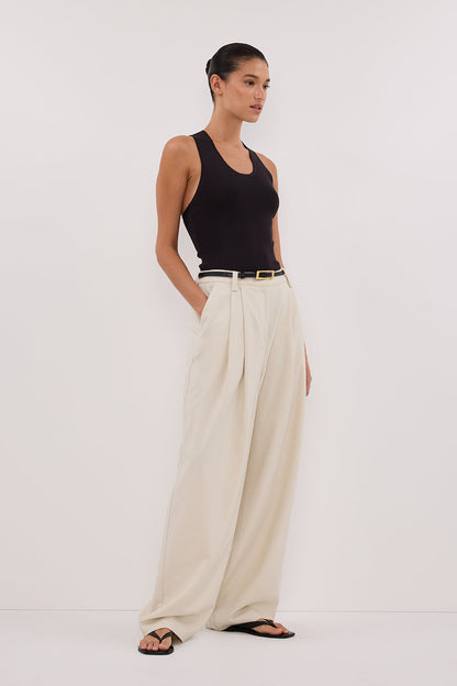 DEVIN WASHED BLACK RACER KNIT TANK