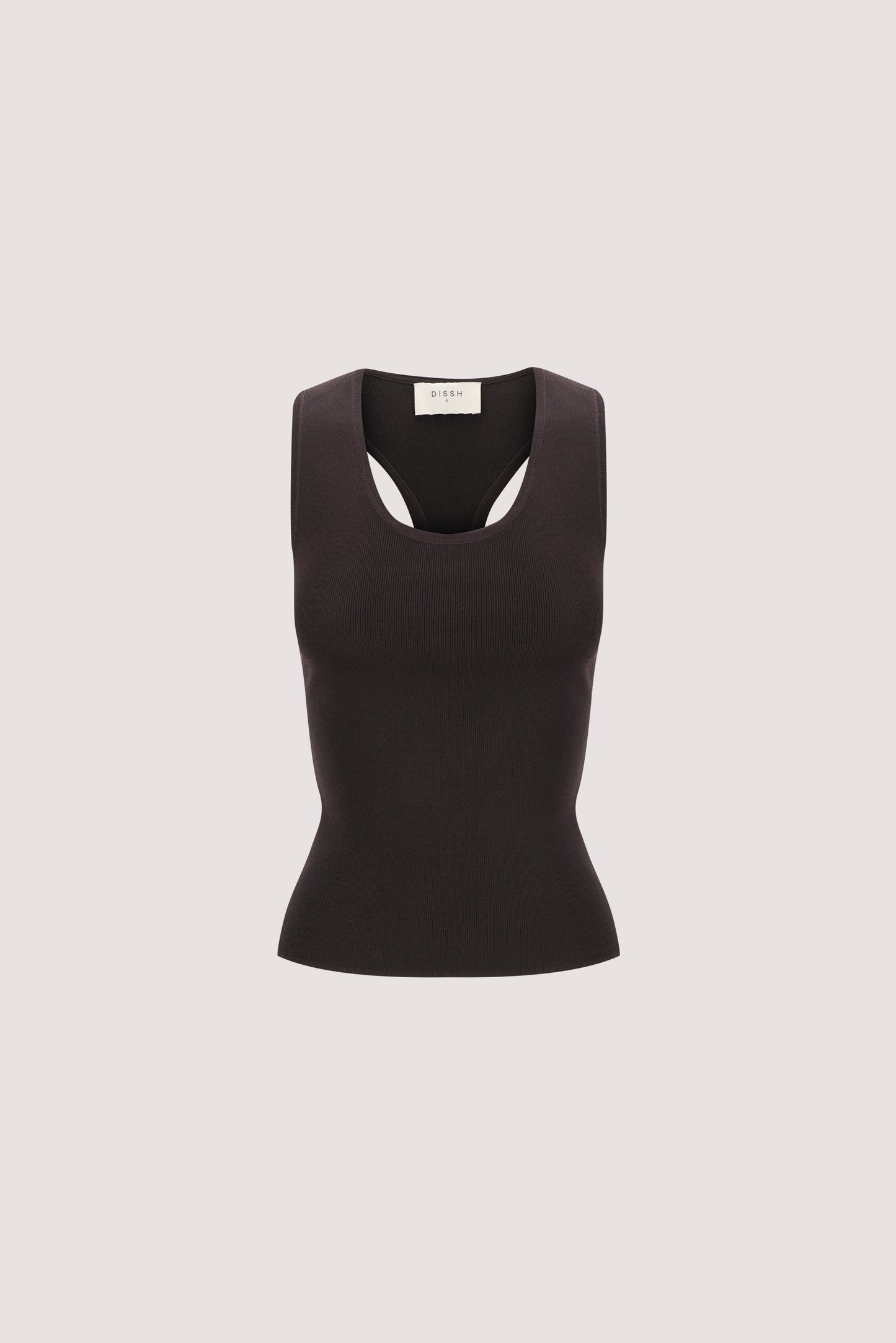 DEVIN WASHED BLACK RACER KNIT TANK