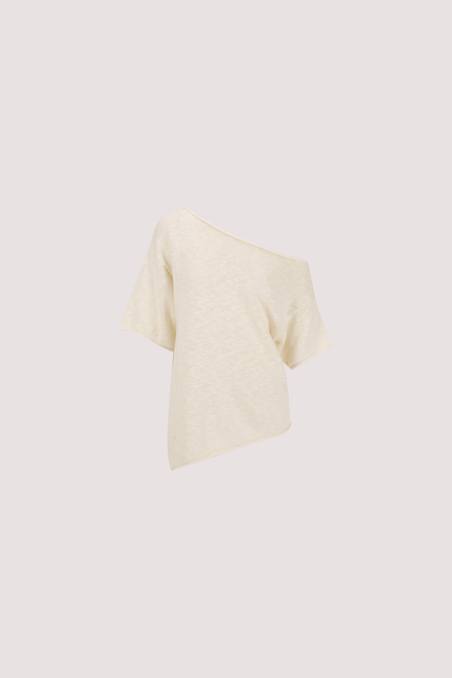 RICK CREAM ASYM KNIT TOP