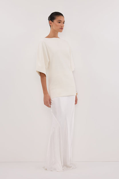 LIA IVORY SLEEVED KNIT TOP