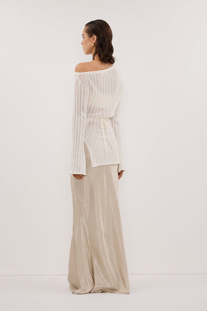 BOWIE IVORY LONG SLEEVE KNIT TOP