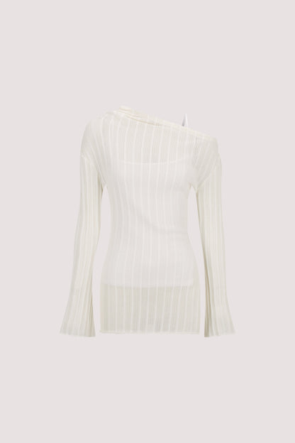 BOWIE IVORY LONG SLEEVE KNIT TOP