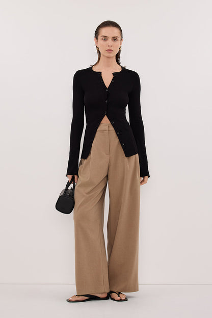 ALIAS BLACK LONG SLEEVE KNIT TOP