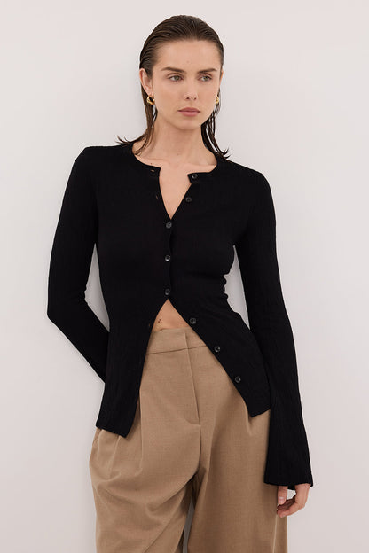 ALIAS BLACK LONG SLEEVE KNIT TOP