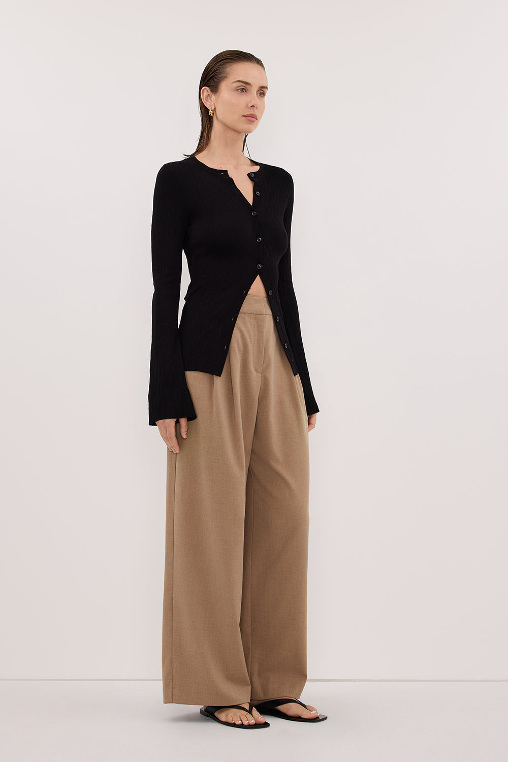 ALIAS BLACK LONG SLEEVE KNIT TOP