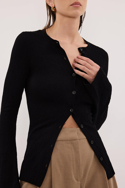 ALIAS BLACK LONG SLEEVE KNIT TOP