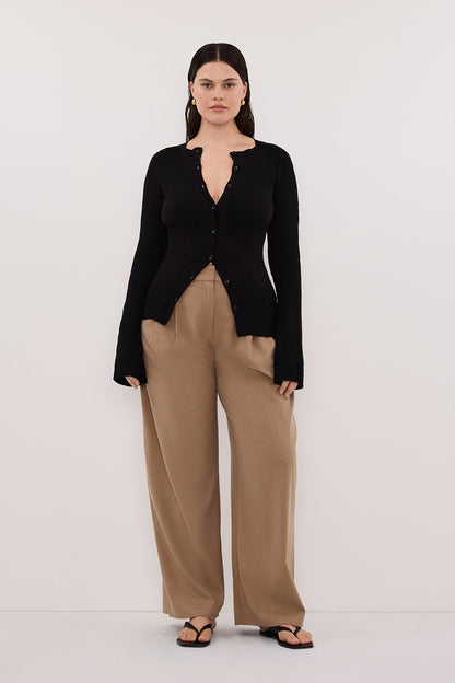 ALIAS BLACK LONG SLEEVE KNIT TOP