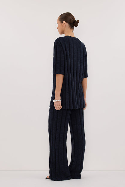 JAZZ INDIGO BUTTON KNIT SHIRT