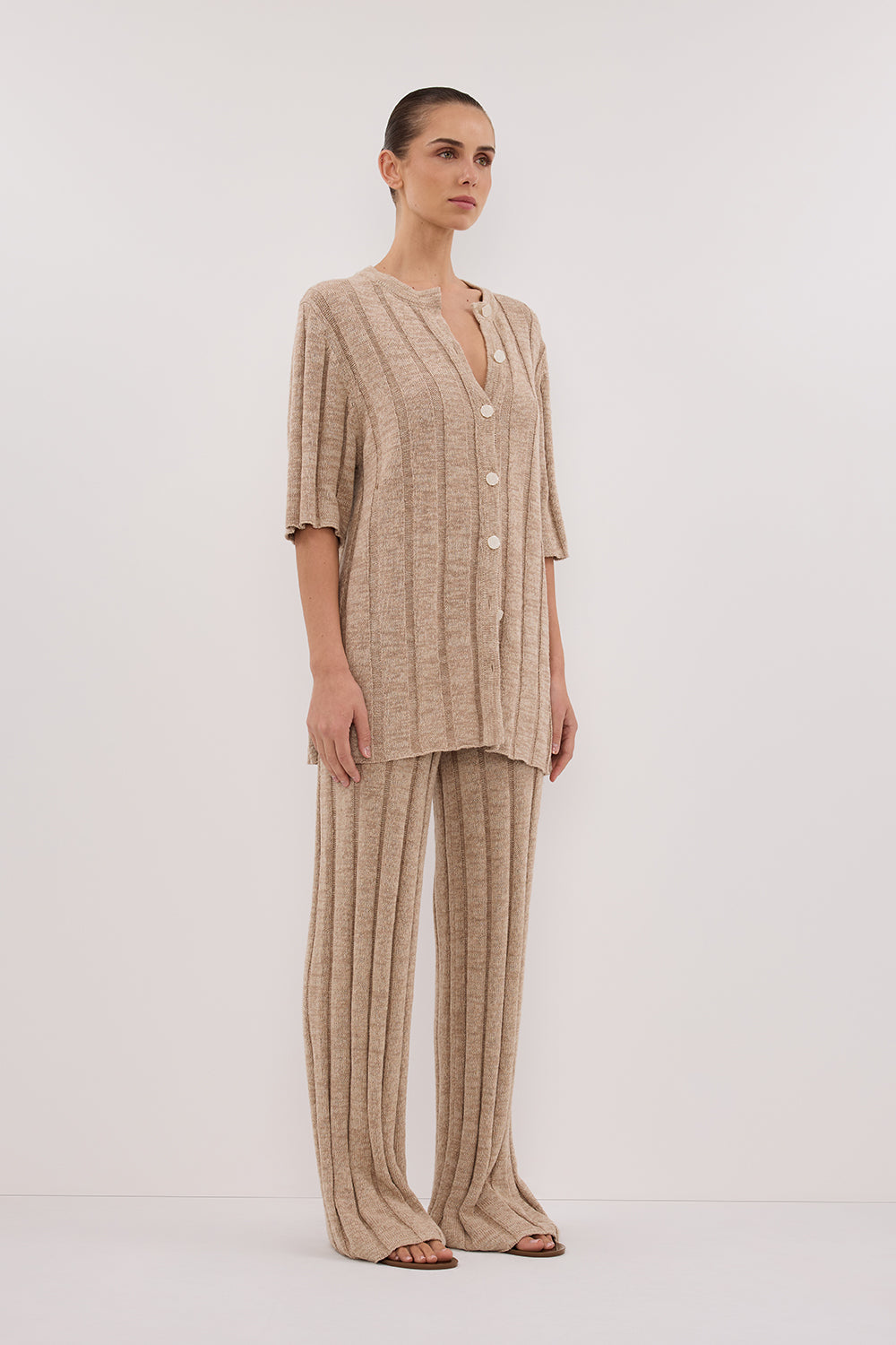 JAZZ NATURAL BUTTON KNIT SHIRT