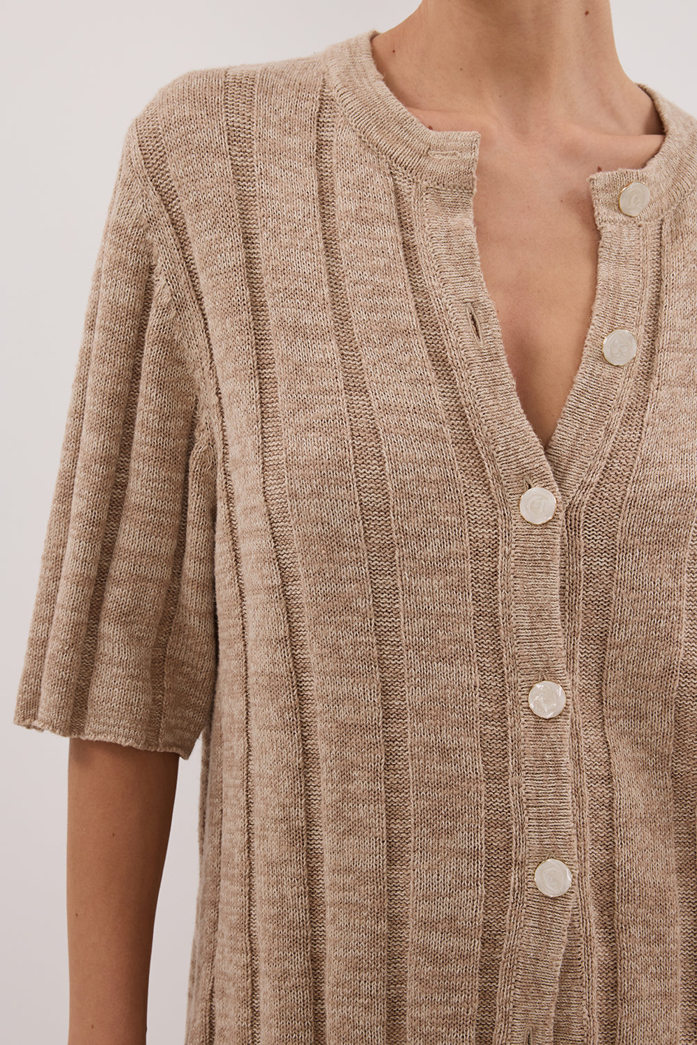 JAZZ NATURAL BUTTON KNIT SHIRT