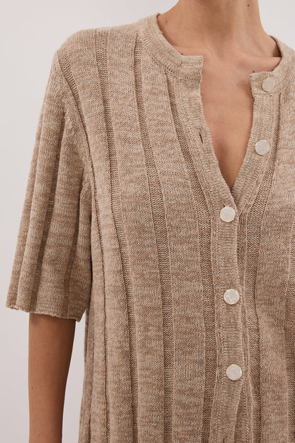 JAZZ NATURAL BUTTON KNIT SHIRT