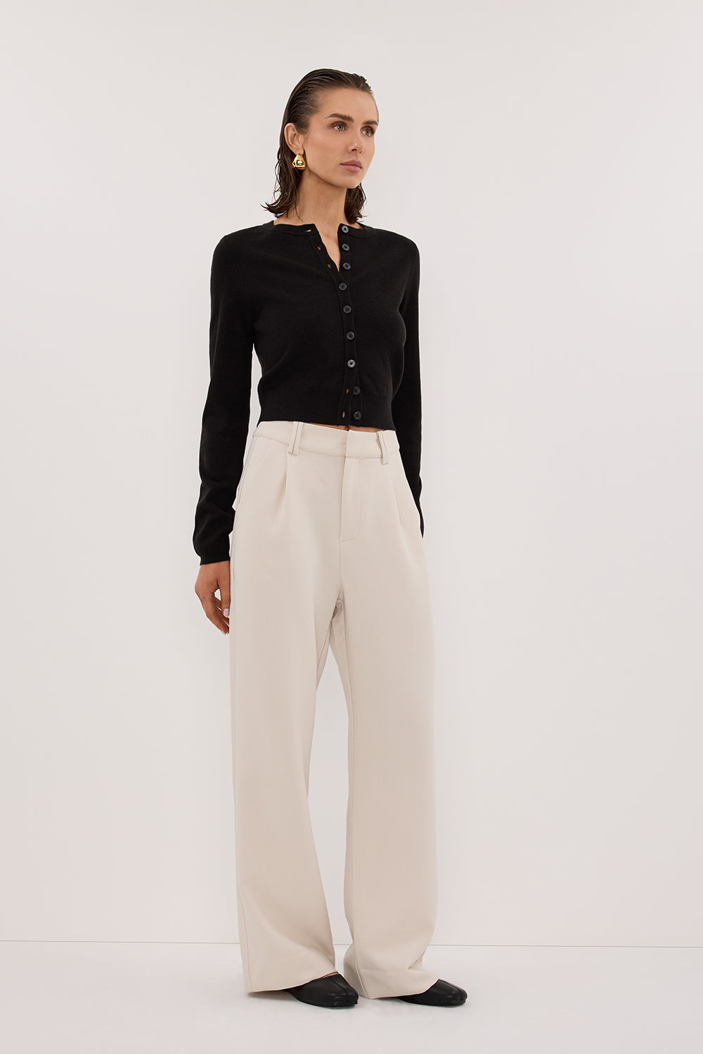 MONACO BLACK LONG SLEEVE CARDIGAN