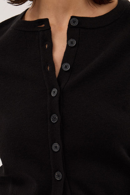 MONACO BLACK LONG SLEEVE CARDIGAN