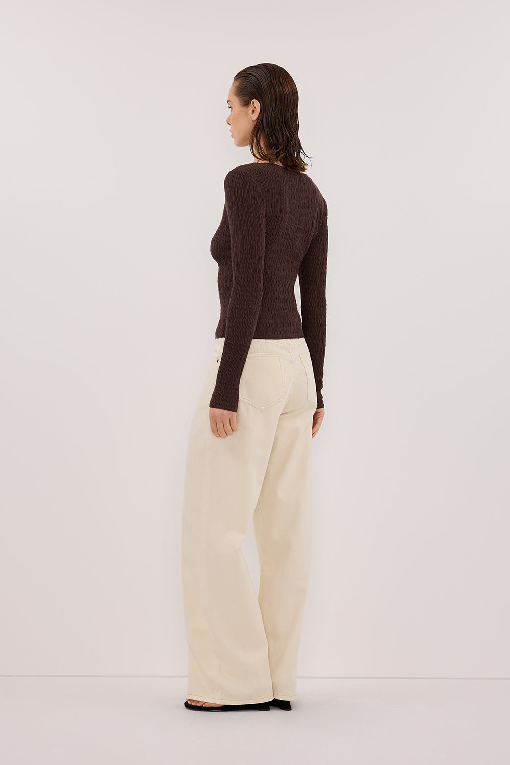 MELISSA CHOC LONG SLEEVE KNIT TOP
