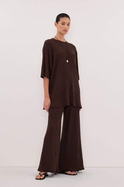 MAX CHOC LONGLINE KNIT TEE