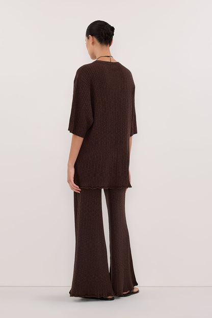 MAX CHOC LONGLINE KNIT TEE