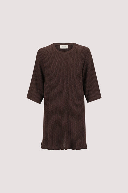 MAX CHOC LONGLINE KNIT TEE