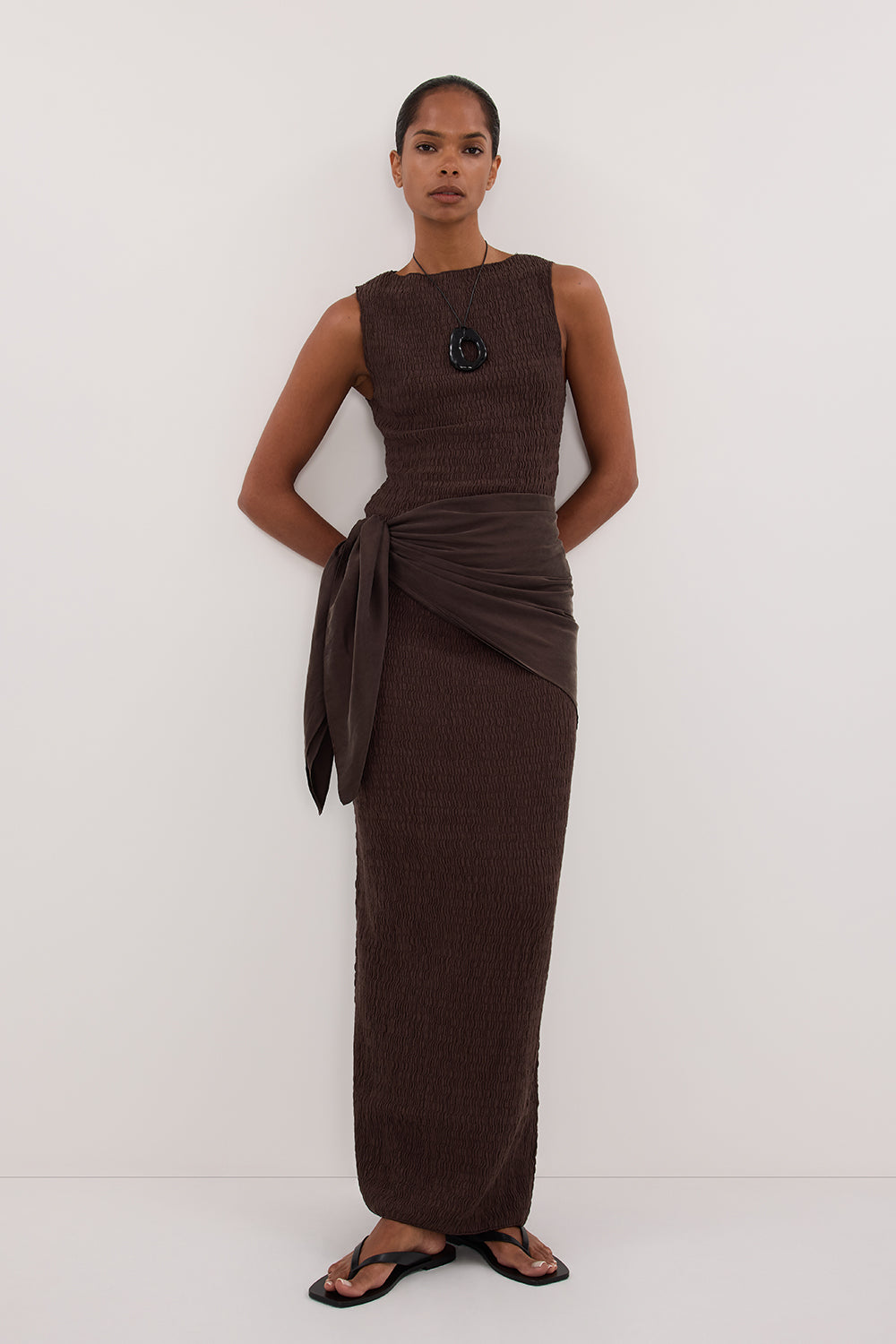 MELISSA CHOCOLATE KNIT MIDI SKIRT