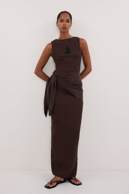 MELISSA CHOCOLATE KNIT MIDI SKIRT