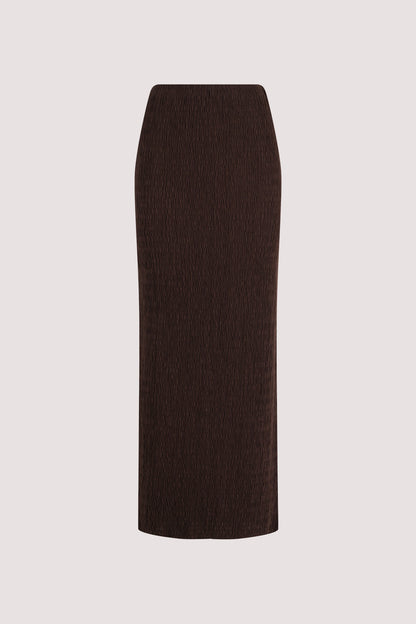 MELISSA CHOCOLATE KNIT MIDI SKIRT