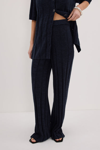 JAZZ INDIGO WIDE LEG KNIT PANT