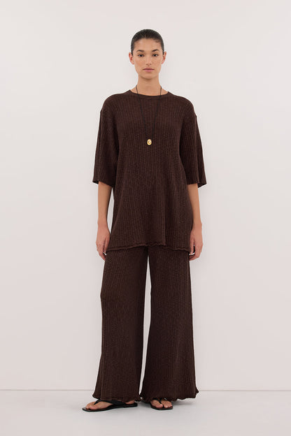 MAX CHOC WIDE LEG KNIT PANT