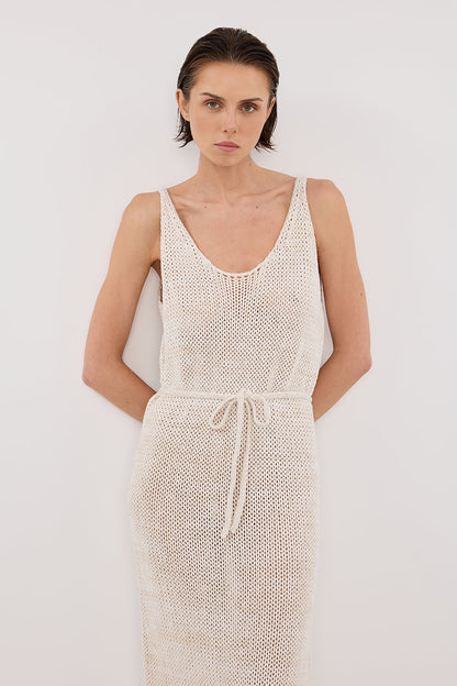 HEIDI CREAM MARLE KNIT MAXI DRESS