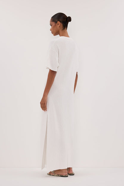 ALIAS WHITE POLO KNIT MIDI DRESS