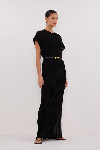 JADE BLACK KNIT MAXI DRESS