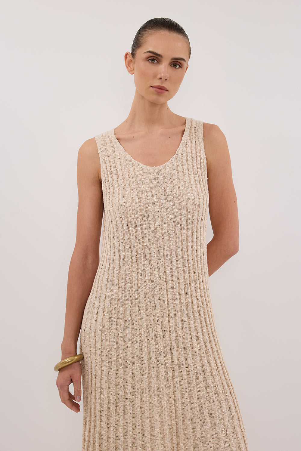 LEN NATURAL KNIT MAXI DRESS