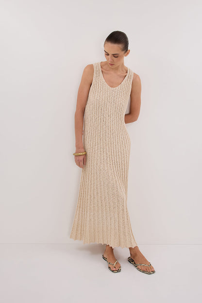 LEN NATURAL KNIT MAXI DRESS