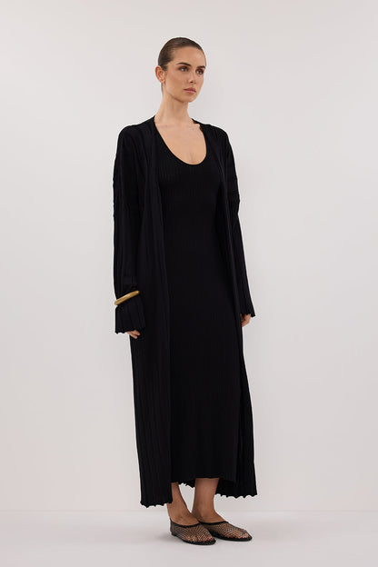 EVE BLACK KNIT MIDI CARDIGAN