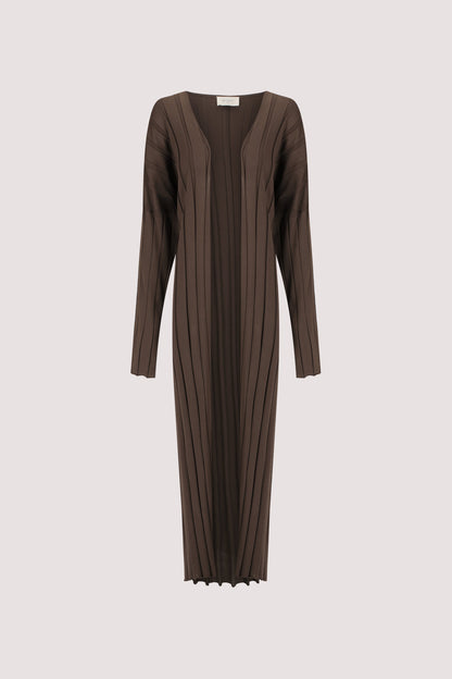 EVE DARK OLIVE KNIT MIDI CARDIGAN