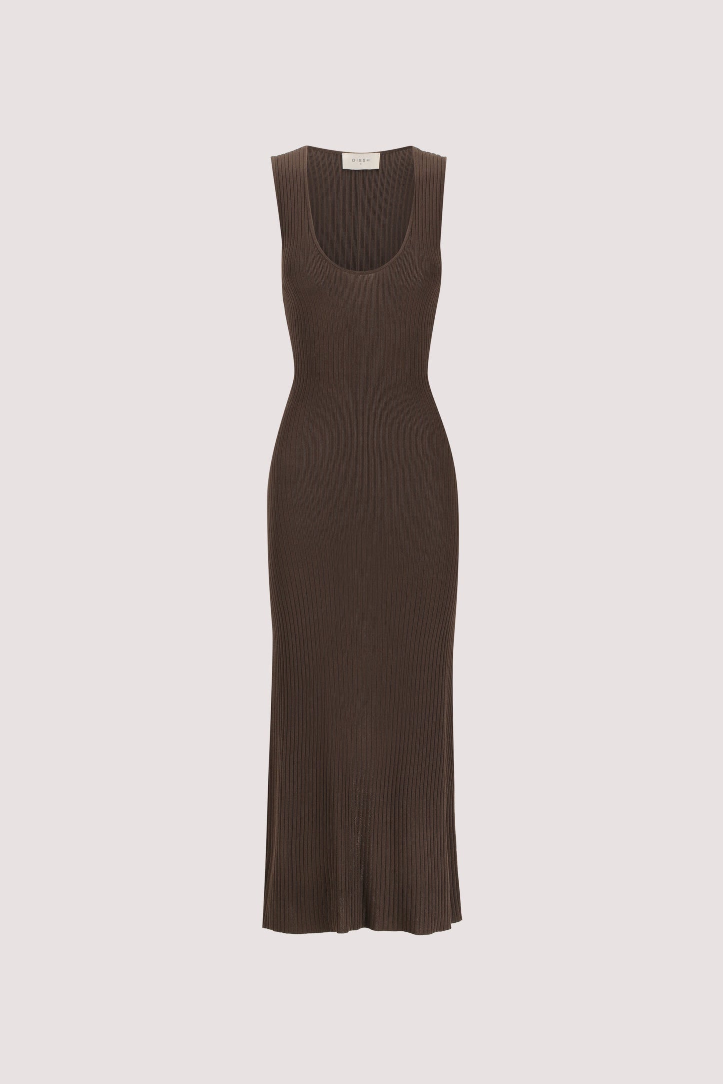 EVE DARK OLIVE SCOOP KNIT MIDI DRESS