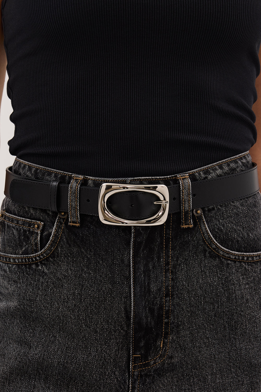 DOF STUDIOS THEA BLACK SILVER BELT