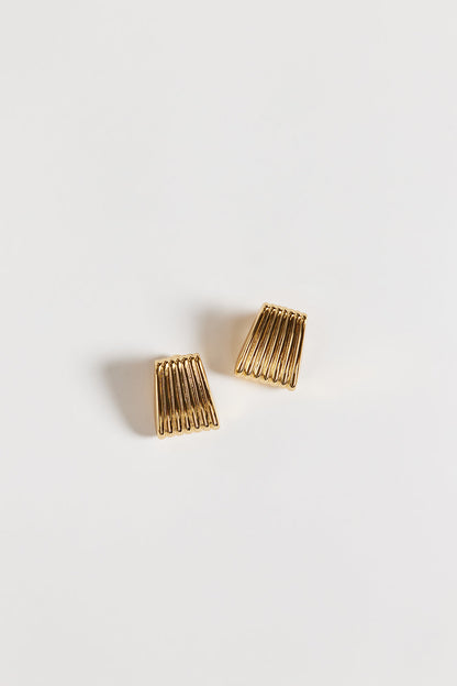 HEAVEN MAYHEM RIBBED GOLD EARRING