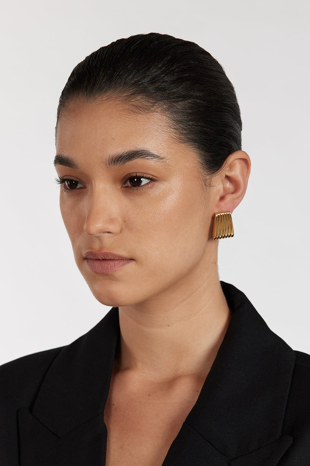 HEAVEN MAYHEM RIBBED GOLD EARRING