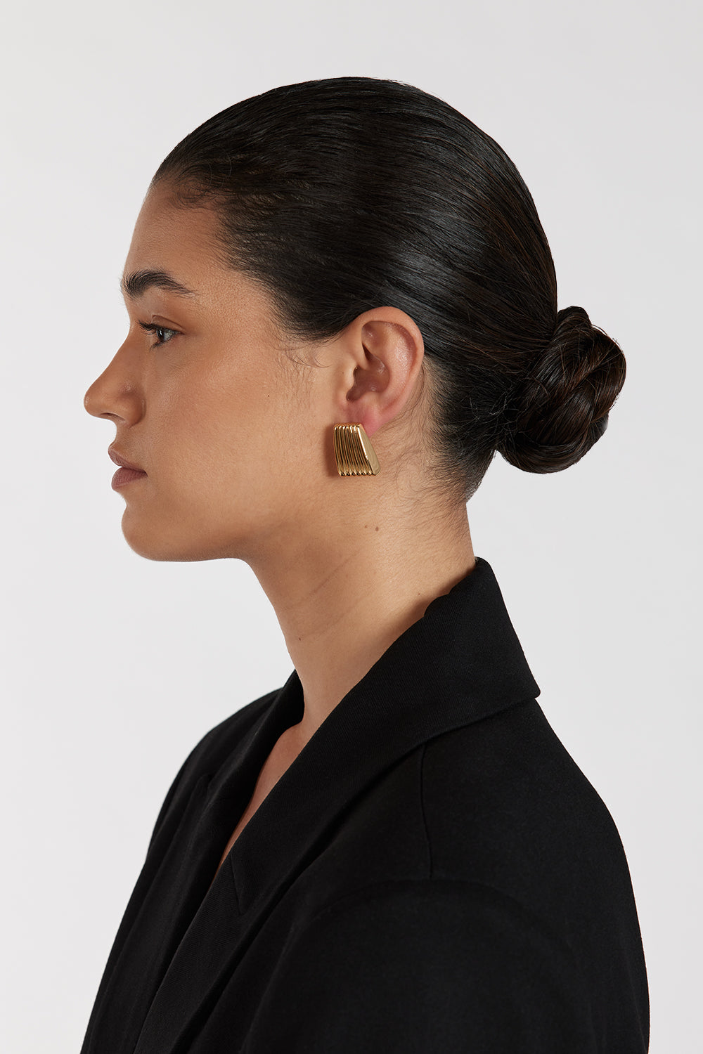 HEAVEN MAYHEM RIBBED GOLD EARRING