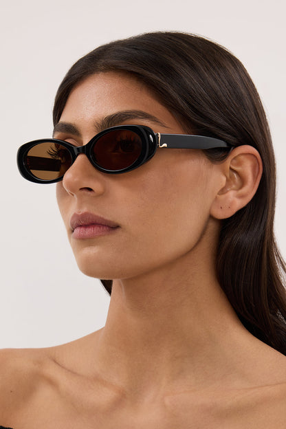 LUV LOU THE MORGAN BLACK SUNGLASSES