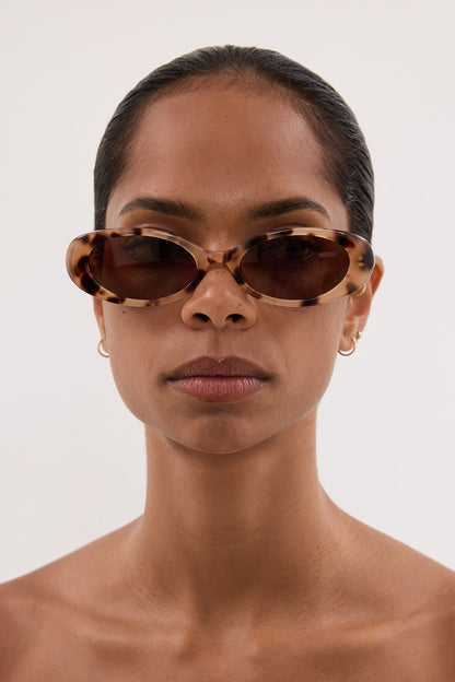 LUV LOU THE MORGAN CREAM TORT SUNGLASSES