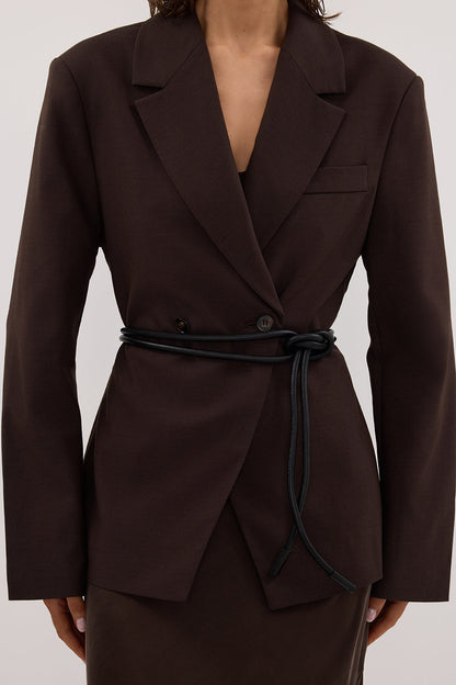 SANCIA THE MATTEO BLACK WRAP BELT