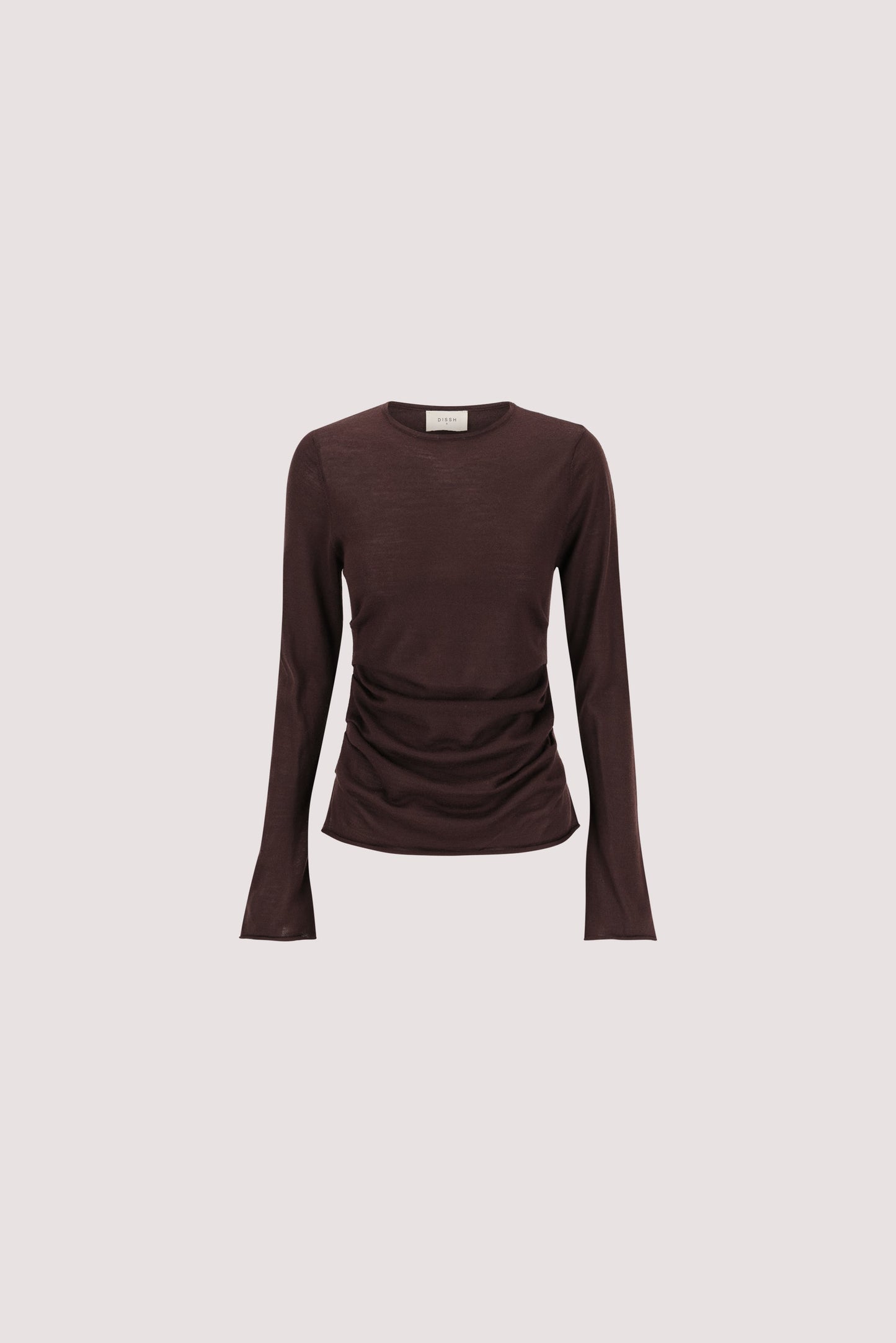 NICO BITTER CHOC MERINO KNIT TOP