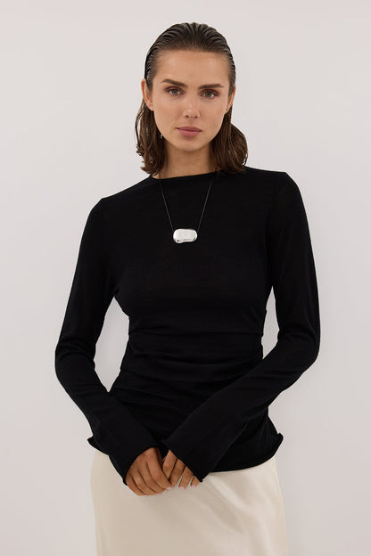 NICO BLACK MERINO KNIT TOP