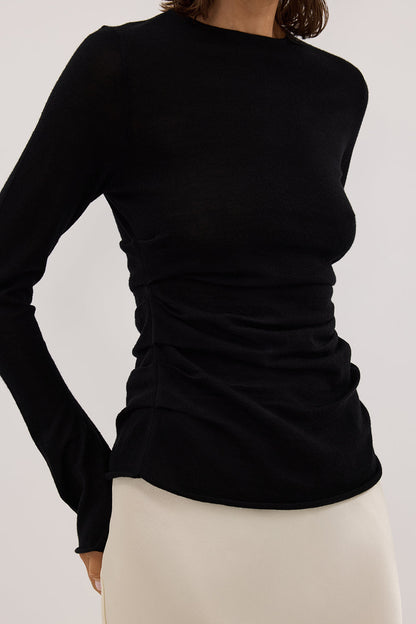 NICO BLACK MERINO KNIT TOP