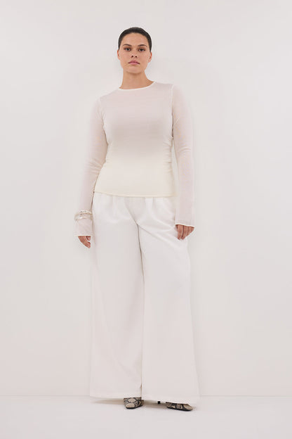 NICO OFF WHITE MERINO KNIT TOP